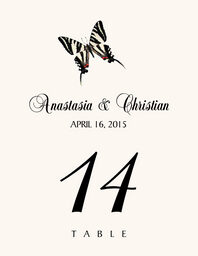 Butterfly Assortment  Table Numbers