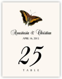 Butterfly Assortment  Table Numbers