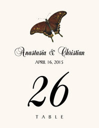 Butterfly Assortment  Table Numbers