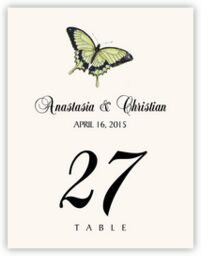 Butterfly Assortment  Table Numbers
