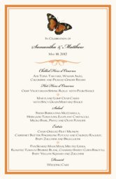 Butterfly Wishes  Wedding Menus