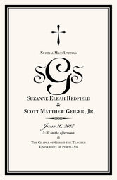 Typo Upright Monogram Full Catholic Mass (12 Pages)  Wedding Programs