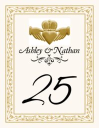 Gold Claddagh Table Numbers