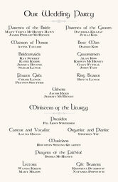 Harp and Thistle Wedding Programs