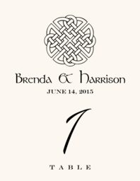 Celtic Knot Assortment Table Numbers