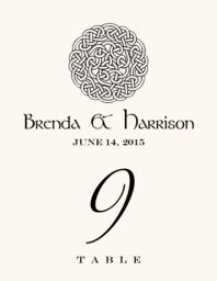 Celtic Knot Assortment Table Numbers