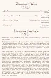 Celtic Leaf and Watermark Wedding Programs