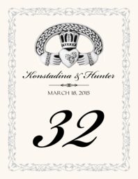 Irish Claddagh Ring Table Numbers