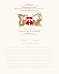 Phoenix Dragon Double Happiness Wedding Certificates