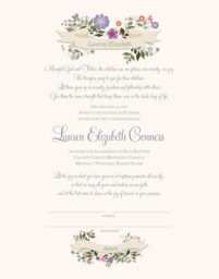 Flower Banner Baby Certificates