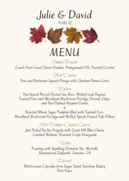 Colorful Leaf Pattern  Wedding Menus