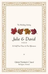 Colorful Leaf Pattern Wedding Programs