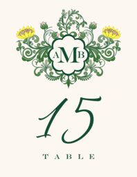 Lotus Seal  Table Numbers