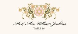 Colorful Shield of David Place Cards