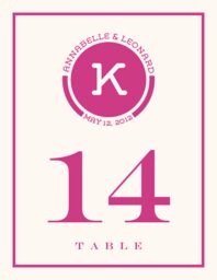 Contemporary Monogram 02 Table Numbers