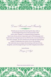 Damask Twist  Wedding Menus