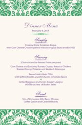 Damask Twist  Wedding Menus