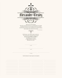 Christian Cross Flourish  Baby Certificates