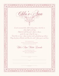 Flourish Monogram 6 Baby Certificates