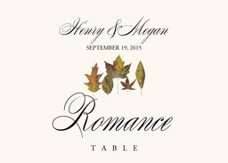 Leaf Pattern Assortment  Table Names