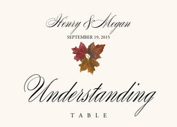 Leaf Pattern Assortment  Table Names