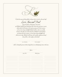 Wispy Oak Leaf Wedding Certificates