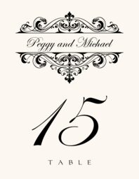Fancy Brandy Table Numbers