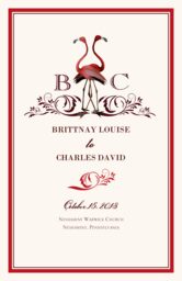 Fiery Flamingos Wedding Programs