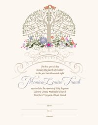 Flourish Garden Tree Baby Certificates