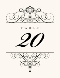 Flourish Monogram 01A Table Numbers