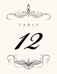 Flourish Monogram 04 Table Numbers