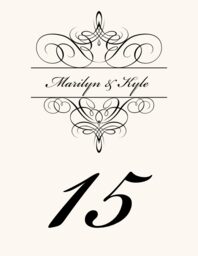 Flourish Monogram 05B  Table Numbers