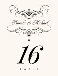 Flourish Monogram 08B  Table Numbers