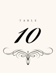 Flourish Monogram 11  Table Numbers