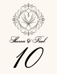 Flourish Monogram 18  Table Numbers