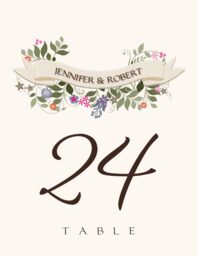 Garden Flurry Banner Table Numbers