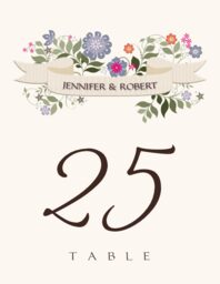 Garden Flurry Banner Table Numbers
