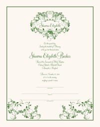 Garden Vine Pattern Baby Certificates