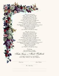 Fruit and Butterflies Wedding Certificates