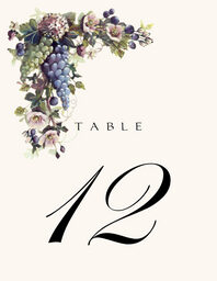 Green and Blue Grapes  Table Numbers