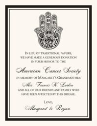 Hand of Miriam  Donation Cards