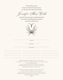 Heart Swirl Baby Certificates