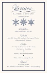Snowflake Drawing Pattern Wedding Menus