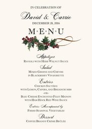 Holly Swirl Wedding Menus