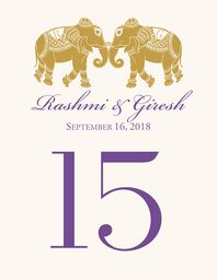 Indian Elephants Table Numbers