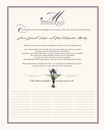 Iris Bulb Wedding Certificates
