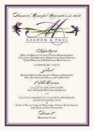 Wispy Iris Wedding Menus
