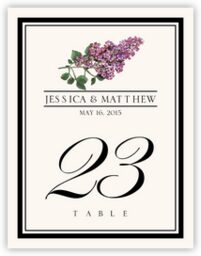 Assorted Flowers and Monogram  Table Numbers