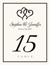 Linked Hearts Table Numbers