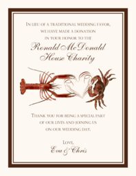 Lobster Crab Heart Donation Cards